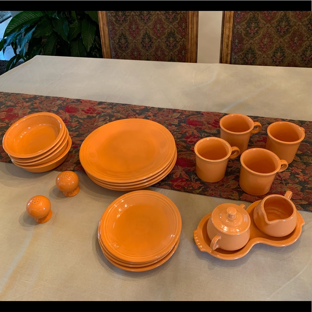 Fiestaware Tangerine Set; Lightly Used